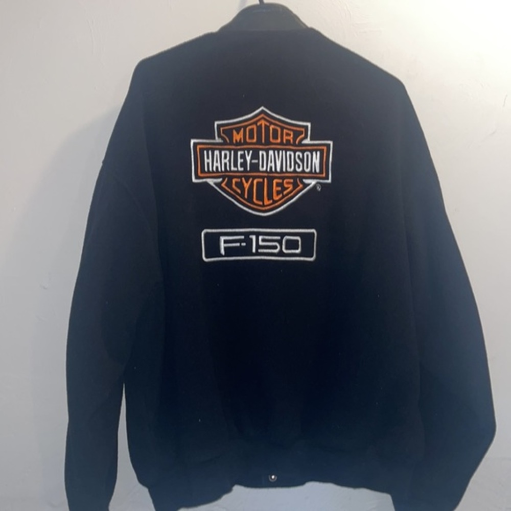 Vintage-Harley Davidson Ford Motor‎ Co Jacket Size Large Full Button Biker